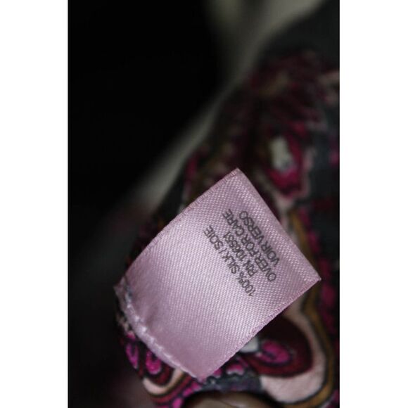 Calypso Saint Barth Womens Silk Paisley Print Long Sleeve Dress Burgundy Size S - Picture 5 of 6